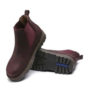 Birkenstock Stalon unbuckle leather burgundy colour